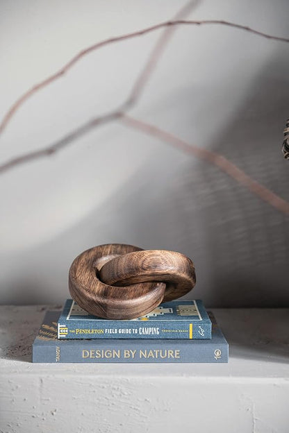 Creative Co-Op Mango Wood Chain Link, Burnt Finish