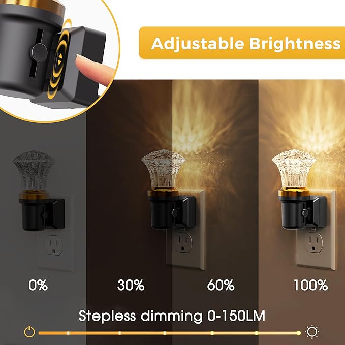 L LOHAS LED Night Light, LED Night Lights Plug into Wall, Dimmable Night Light Plug in with Auto Light Sensor, 3000K Warm White 0-100LM, Adjustable Brightness Nightlight, Bathroom Hallway Bedroom