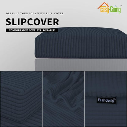 Easy-Going Stretch Cushion Cover Sofa Cushion Furniture Protector Sofa Seat Sofa Slipcover Sofa Cover Soft Flexibility with Elastic Bottom(Sofa Cushion, Dark Blue)
