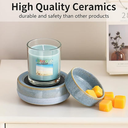 Candle Wax Melt Warmer with Timer Ceramic Electric Wax Melt 4-in-1 Oil Burner Adjusting Temperature Fits Yankee Large Jar Scented Candle for Home Decor Birthday Gifts for Women Mom Grandma Girls