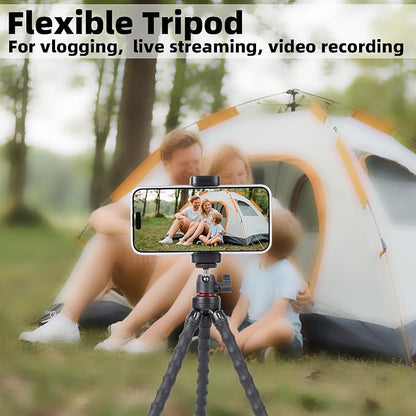 Mini Cell Phone Tripod, 3 in 1 Flexible Phone Tripod with Wireless Remote for Video Recording Vlogging Selfie, Portable Small Tripod Stand Compatible with iPhone, Samsung, 4.7''-7'' Phones