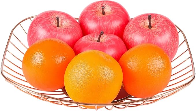 IBWell Short Curved-Edge Modern Creative Stylish Single Tier Dish,Metal Iron Wire Fruit Vegetables Bread Decorative Stand Serving Bowls Basket Holder (Square Dish) (Pink)