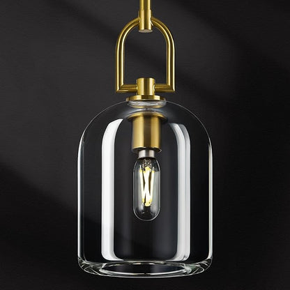Modern Gold Pendant Lights Kitchen Island Ceiling Chandelier Indoor Thick Crystal Hanging Light Fixtures for Kitchen Living Room Dining Room Bedroom（1Pack）