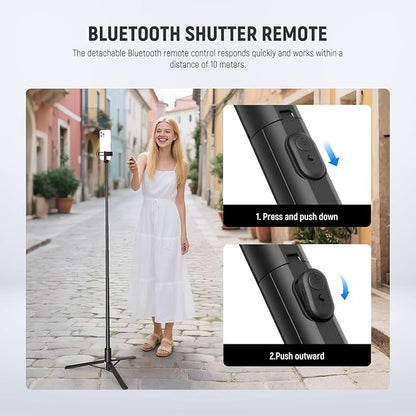 NEEWER Entry Level Version 16-71" Selfie Stick Tripod Compatible with iPhone Android, Portable Cell Phone Travel Stand Camera Holder with Remote for TikTok Video Recording Streaming Filming, PA988