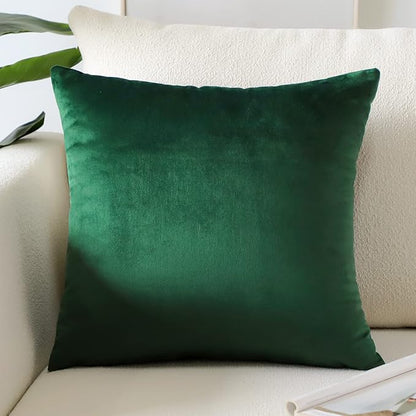 Artscope Luxury Velvet Pillow Covers Super Soft Decorative Square Throw Pillow Covers Case Cushion Covers for Sofa Couch Bedroom Car Decor 22x22 Inch Army Green