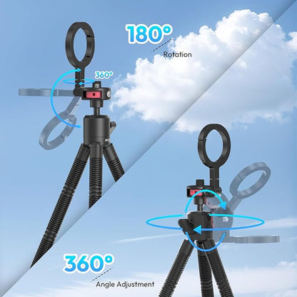 ULANZI MT30 Magnetic Flexible Tripod for iPhone 17-12 Series with 1/4" Thread, Mini Bendable Phone Holder Stand for MagSafe & Cameras, Octopus Mini Tripod Mount for Creative Shooting & Video Recording