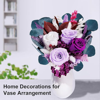 Flowers Gifts for Mom, Flower for Delivery, Preserved Roses Bouquets, Purple Roses, Birthday Gifts for Women, Mothers Day Flowers for Wife