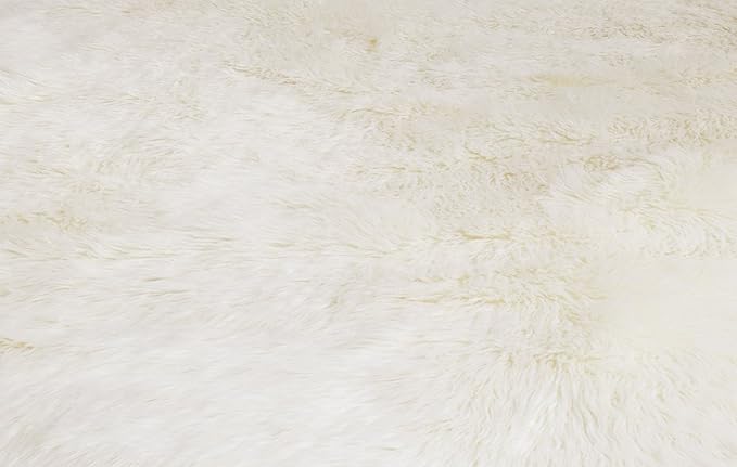SAFAVIEH Faux Sheep Skin Collection 5' x 8' Ivory FSS115A Silken Glam 2.35-inch Thick Area Rug