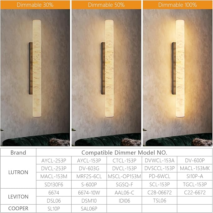 LMQNINE Natural Alabaster Wall Sconces Set of Two Spanish Marble Wall Light Cylinder Modern Black LED Sconce for Living Room Bedroom Bathroo Stairs（L-2Pack）