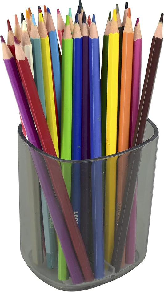 Acrimet Jumbo Pencil Holder, Pen Cup, Caddy Super-Sized Desktop Organizer for Students, Artists and Professionals (Plastic) (Smoke Color)