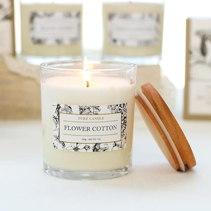Aronica Cotton Candle for Home Scented, Baby Powder Candles Highly Scented, Lily of The Valley Candle Gift, Cute Soy Gifts for Women, Candles for New Home Scented, Clean Non Toxic So Wax
