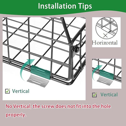 4 Pack Stackable Wire Baskets with Fixed Wooden Top, Vegetable Fruit Storage Bins for Onion Potato Snack, Pantry Baskets for Kitchen Cabinet Countertop, Pantry Organizers and Storage Rack