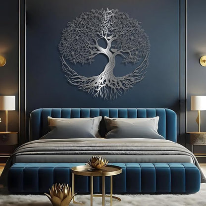Yemwot Metal Tree of Life Wall Decor, Circle of Life Metal Tree Wall Art, Branch Art, Spiritual Decor, Modern Sculpture Decoration, Living Room Bedroom Decoration (Gold-Tree 5, 23"x 23"| 60x60cm)