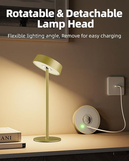 Cordless Lamp, Outdoor Waterproof, Dimmable Touch Control 3 Color Temperature, Battery Operated Portable, RGB, LED Memory Function, Rechargeable Table Lmap, Desk Lamp, Patio Dinning Restaurant Kitchen
