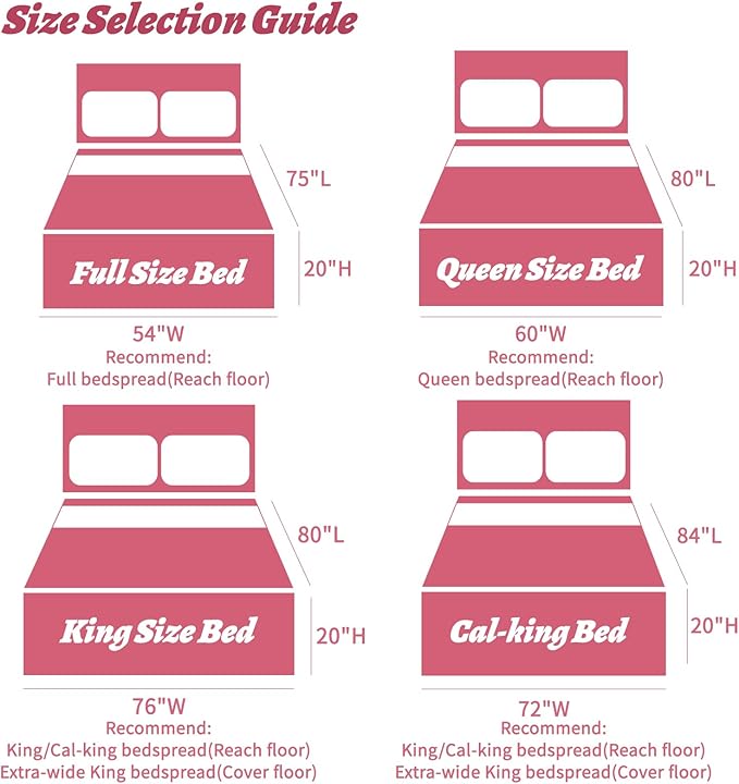 HZ & HY Oversized King Bedspread 138x122 Extra Wide, Ultrasonic Coverlet Bedding Set, Lightweight Thin Comforter, Reversible, 5 Piece, 100% Microfiber, California/Alaskan King, Wine Red