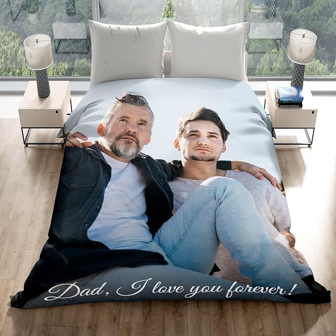 Dad Gifts Personalized Gifts from Daughter Custom Blankets with Photos and Text Multiple Colors Sizes Soft Flannel Gifts for Men Birthday Gifts for Dad