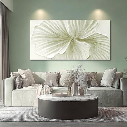 MLART99 Large Green Flower Wall Art Plant Ginkgo Canvas Hand-drawn Painting Modern 29x58 Abstract Botanical Artwork Minimalist Decoration for Living Room Bedroom Office