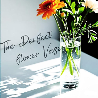 30pcs 11.8Inch Large Size Glass Vase Cylinder for Centerpieces Small Flower Glass Clear Home Decor Centerpiece Table Flower Vase Decorations for Wedding＆Holiday 6,7.9,10,10,11.8Inch Tall