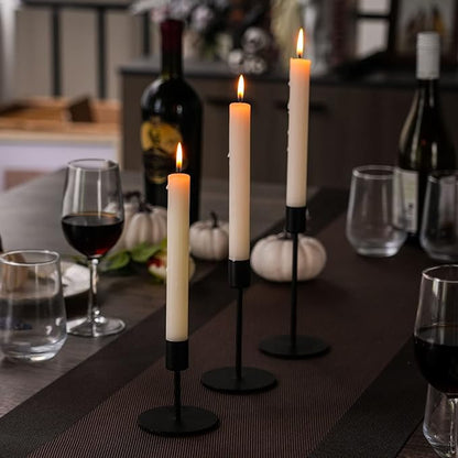 Smtyle Black Candlestick Holders, Set of 3 Metal Taper Candle Holders, Modern Minimalist Matte Candle Stick Holders for Table Centerpieces, Home Decor, Weddings, Vintage Decor