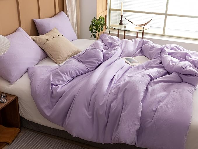 ROSGONIA Full Size Comforter Sets for Girls Boys Teens Lavender, 3pcs (1 Boho Comforter & 2 Pillowcases) Lightweight Kids Comforter Sets Blanket
