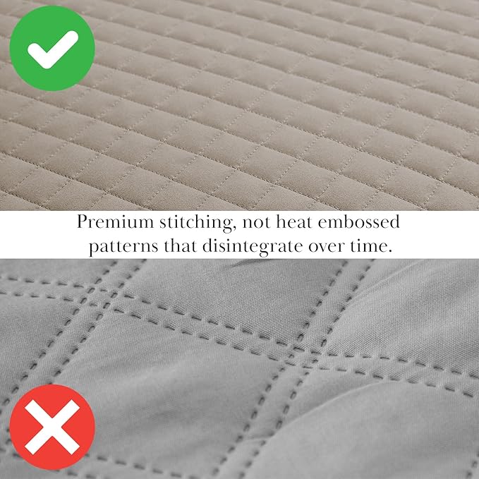 Southshore Fine Living, Inc. Twin Quilt Bedding Set, Soft Brushed Microfiber Taupe Quilts, Twin/XL Coverlet Bedspread, Wrinkle & Pet Hair Resistant Bedding with 1 Pillow Sham, Taupe