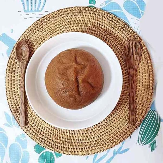 Natural Rattan Woven Placemats; Oval Tableware Mats Anti Slip Multifunctional Placemat (35x35cm Handwoven Trivet).