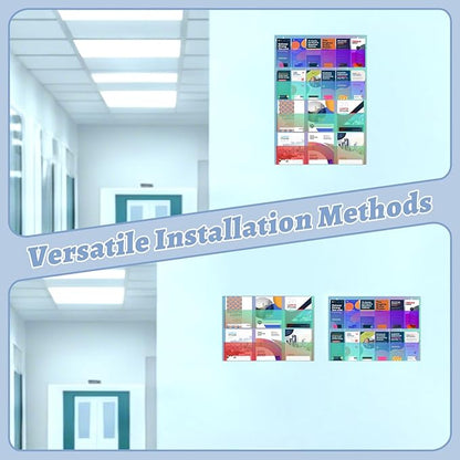 Iridescent Acrylic Wall Mounted Brochure Holder, 6 Magazine Holders and 12 Pamphlet Holders, Color-Shifting Display Rack, Trifold Flyer Rack, Literature Storage Rack for Home, Offices, Waiting Room