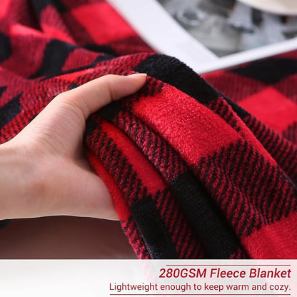 Viviland Checkered Blanket Queen Size Blanket - Soft Fuzzy Cozy Buffalo Plaid Queen for Bed, 90x90 inches