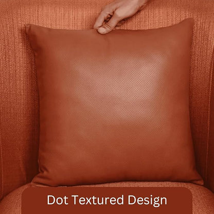 LL LEATHER LOVERS Genuine Lambskin Leather Pillow Cover, 16x16 Inch Case for Lumbar Throw Couch Pillows, Thick & Soft Cushion Covers for Sofa Bed Home Décor (Textured Terracotta Pack of 1)