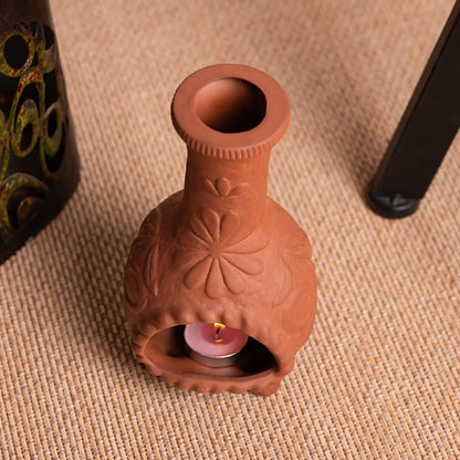 Palo Santo Mini Chiminea – Elegant Ceramic Incense Holder for Cleansing and Relaxation – Handcrafted Sage Texture Stand, Ideal for Meditation and Altars – Durable Design for Sticks Burning