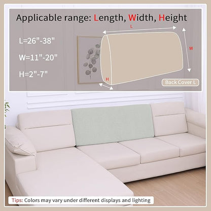 hyha Waterproof Couch Cushion Covers, Waterproof Sectional Couch Covers for Cushion Sofa for Pets, Stretch Sofa Slipcover Washable with Elastic Bottom(Back Cover L, Light Grey)