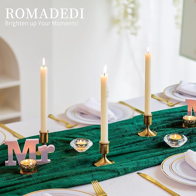 Romadedi Gold Candlestick Candle Holders for Taper, 6 PCS Gold Brass Color Candle Stick Candle Holder for Table Centerpiece, Wedding Reception, Festive Christmas Mantel Decoration or Home Decor