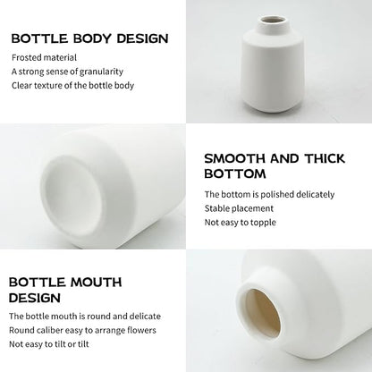 White Bud Vases Set of 12, Small Ceramic Vase in Bulk, Mini Pottery Vases for Pampas Grass Clay Vase for Wedding Table Centerpieces Decoration Modern Boho Rustic Home Decor DIY Gift