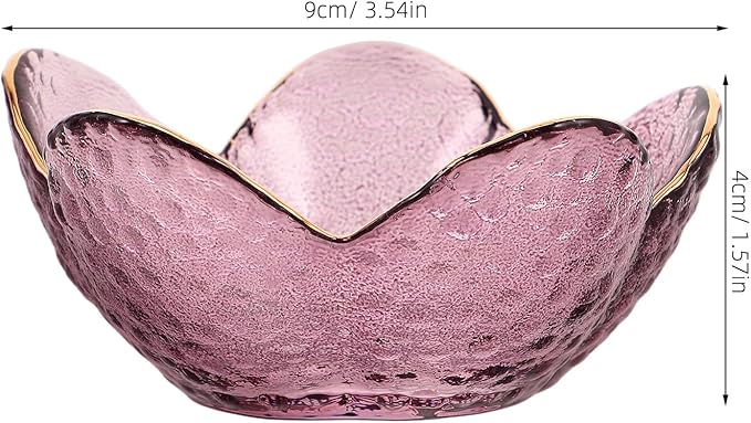 Vintage Glass Flower Jewelry Trinket Dish Small Ring Holder Bowl for Women Bedside Vanity Desk Decor Gift for Mom Wife Daughter