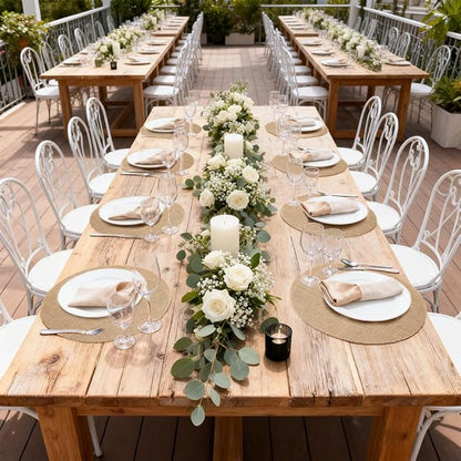 Burlap Round Braided Placemats Set of 100 for Dining Tables, 11.81Inch Reusable Heat Resistant Jute Table Mats Rustic Table Decorations for Dinner Holiday Farmhouse Decor