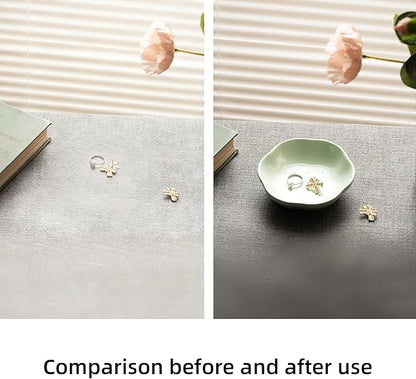 Ceramic Jewelry Tray Ring Holder Dish Floral Trinket Bowl for Women Girls Jewelry Organizer for Vanity Dresser Decor Wedding Birthday Gift for Her (green)