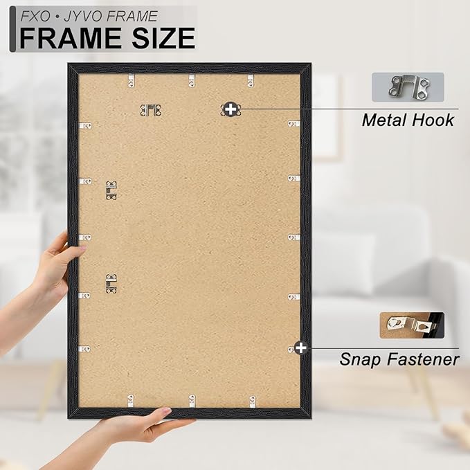Engineered Wood 22x30 Frame, Black Picture Frame for 22 x 30 Inch Poster Puzzle Photo, Light Weight 22 by 30 Poster Frame with Wood-grain for Wall - 1 Pack/Black/22 x30