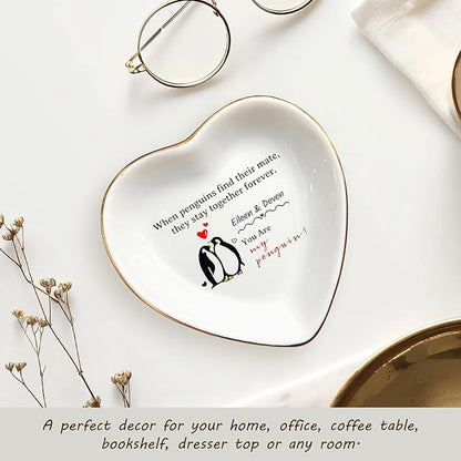Valentines Day Gifts for Her Personalized Trinket Dish for Women Ceramic Jewelry Tray Romantic Gifts for Her I Love You Gifts Anniversary Birthday Valentines Gifts for Wife Girlfriend