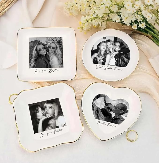 UrbanNEST Personalized Friendship Jewelry Dish, Sister Jewelry Dish, Custom Besties Gifts, Bff Gifts, Friendship Gift, Best Friend Gift for Women, Customized Jewelrys Plate, Birthday, Christmas 2