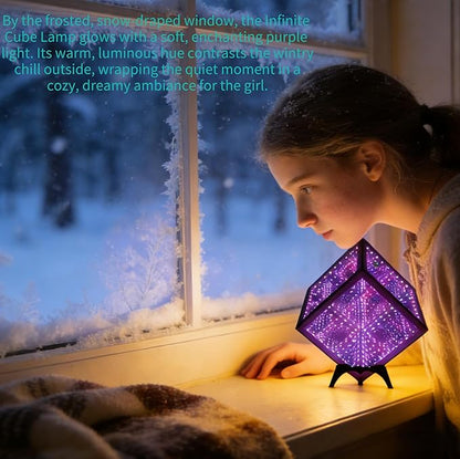 Infinity Hyper Cube LED Table Lamp - Infinity Mirror Light with 100+ Patterns, Music Sync, App Control, Infinite Cube Night Lights for Gaming,Party,Living Room,Bedroom Light Display and More(5Inches)