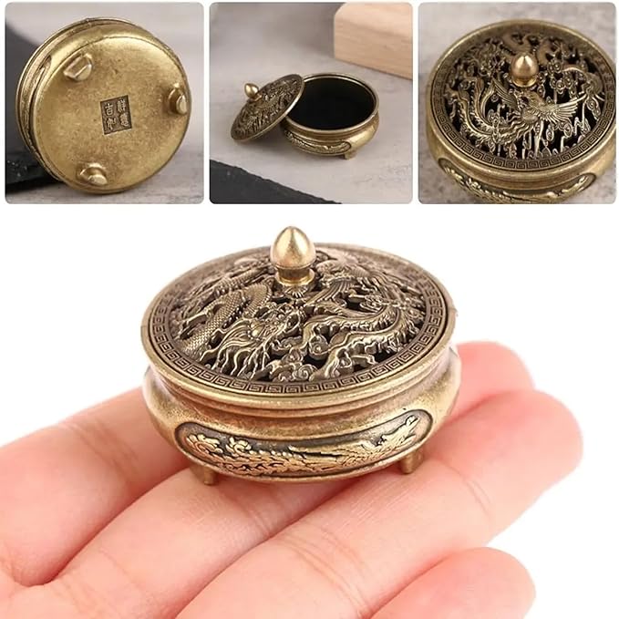 2 PCS Classics Incense Burner Holder for Cones & Sticks - Traditional Mini Ceramic Aromatherapy Incense Cone Holder with Detachable Tray, Decorative Zen Home Office Decor