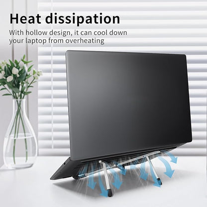 Protable Laptop Stand for Desk,Foldable Laptop Riser Holder,Ventilated Cooling Notebook Mount Computer Stand for 10-15.6” Laptops,Tablets，Aluminum