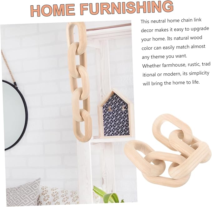LIFKOME Chain Link Decor Aesthetic Decoration for Living Bedroom and Farmhouse Unique Present for Special Occasions Elegant Wood Knot Display for Home and Events