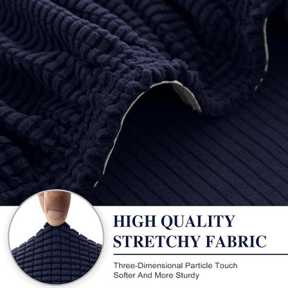Couch Cushion Cover Seat Cushion Cover Stretch Armchair Cover Separate Sectional Sofa Slipcovers Furniture Protector(1 Piece for Seat or Sofa Backrest, Navy)