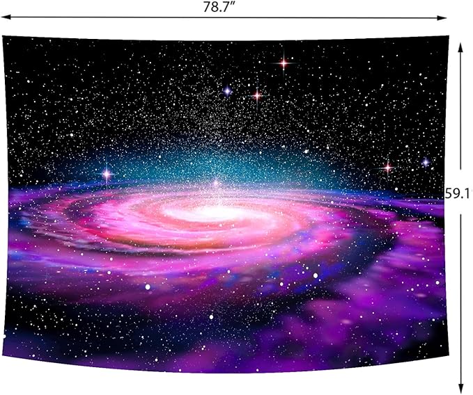 Delur Galaxy Tapestry Planet Universe Starry Sky Wall Hanging Tapestry Cosmic Outer Space Abstract Psychedelic Nebula Headboard for Bedroom Living Room Home Decor (59.1" x 78.7")