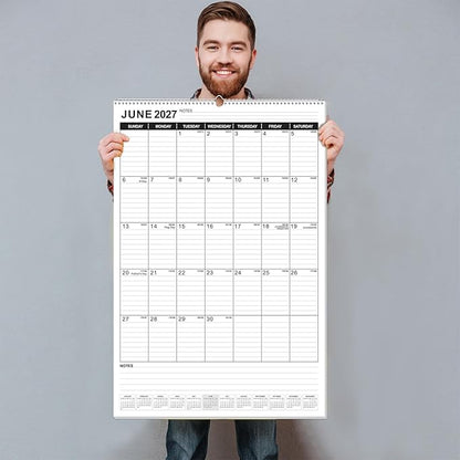 OuMuaMua Extra Large Wall Calendar 2026, 30" X 20" Vertical Jumbo Wall Calendar 2026-2027,18-Month Hanging Planner Wall From 2026 Jan - 2027 Jun with Spiral Bound For School Home Office Organizing