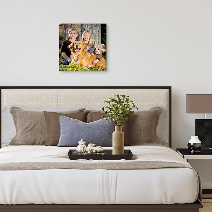 YYYYHPP Canvas Prints with Your Photos, Personalized Photo to Canvas Wall Art,Canvas Printing for Wedding, Family, Baby, Pets, Home Office Decor, Wrapped Frame 24"x24"