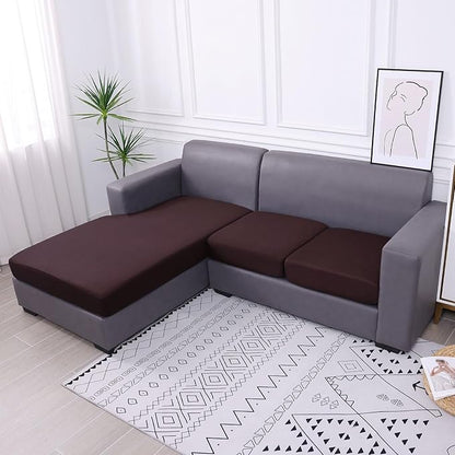 hyha Waterproof Couch Cushion Covers, Sectional Sofa Slipcovers Washable, L Shape Chaise Dog Couch Covers for Sectional Sofa, Universal Furniture Protector (1 Piece for Chaise XL, Chocolate)