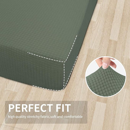 Easy-Going Stretch Cushion Cover Sofa Cushion Furniture Protector Sofa Seat Sofa slipcover Sofa Cover Soft Flexibility with Elastic Bottom(Chiar Cushion,Greyish Green)