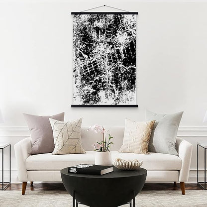 35x23 35x24 35x25 Poster Frame, Magnetic Light Wood Wooden Frame Hanger for Photo Picutre Canvas Artwork Art Print Wall Hanging (1 Pack, 35", Black)